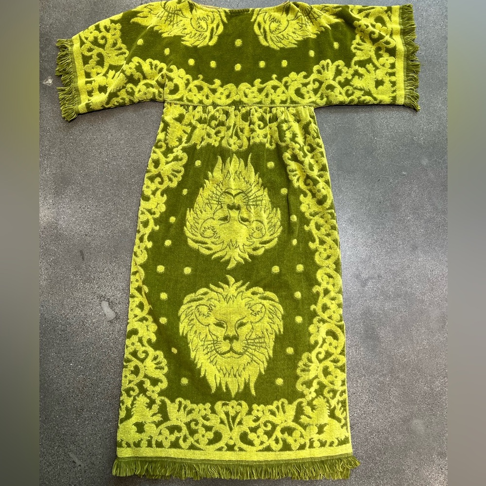 Insane vintage Terrycloth dress Vintage towel dress animal print dress - Picture 2 of 5